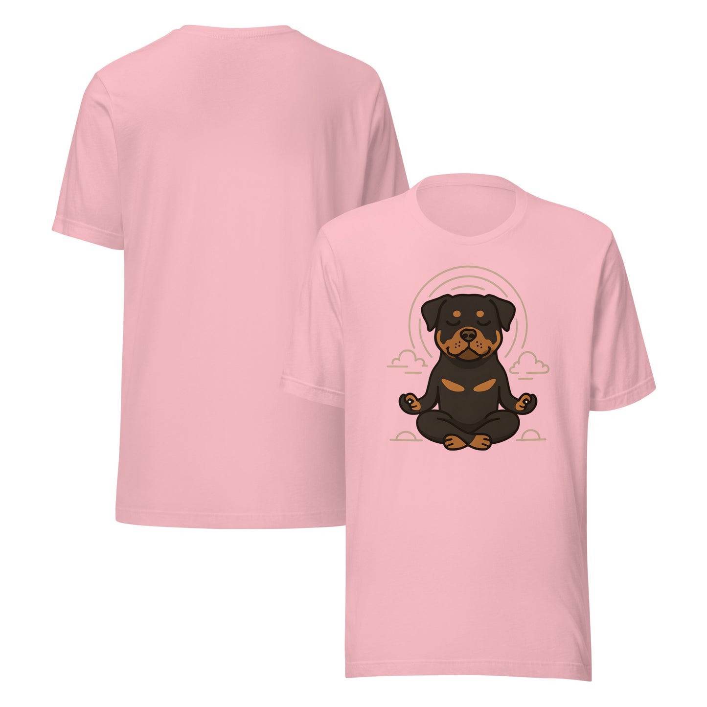 Meditating Rottweiler T-Shirt – Yoga-Inspired Dog Lover Gift