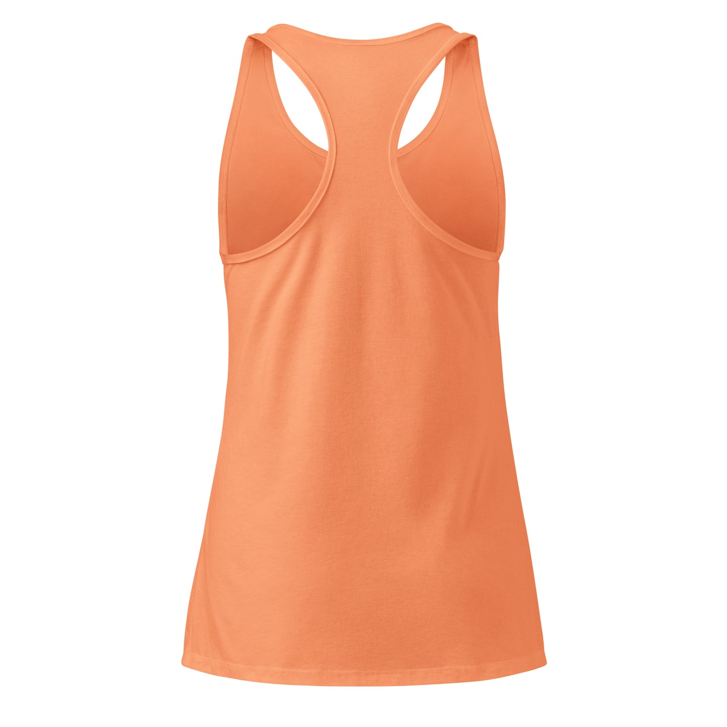 Back of Orange tank top on a white background