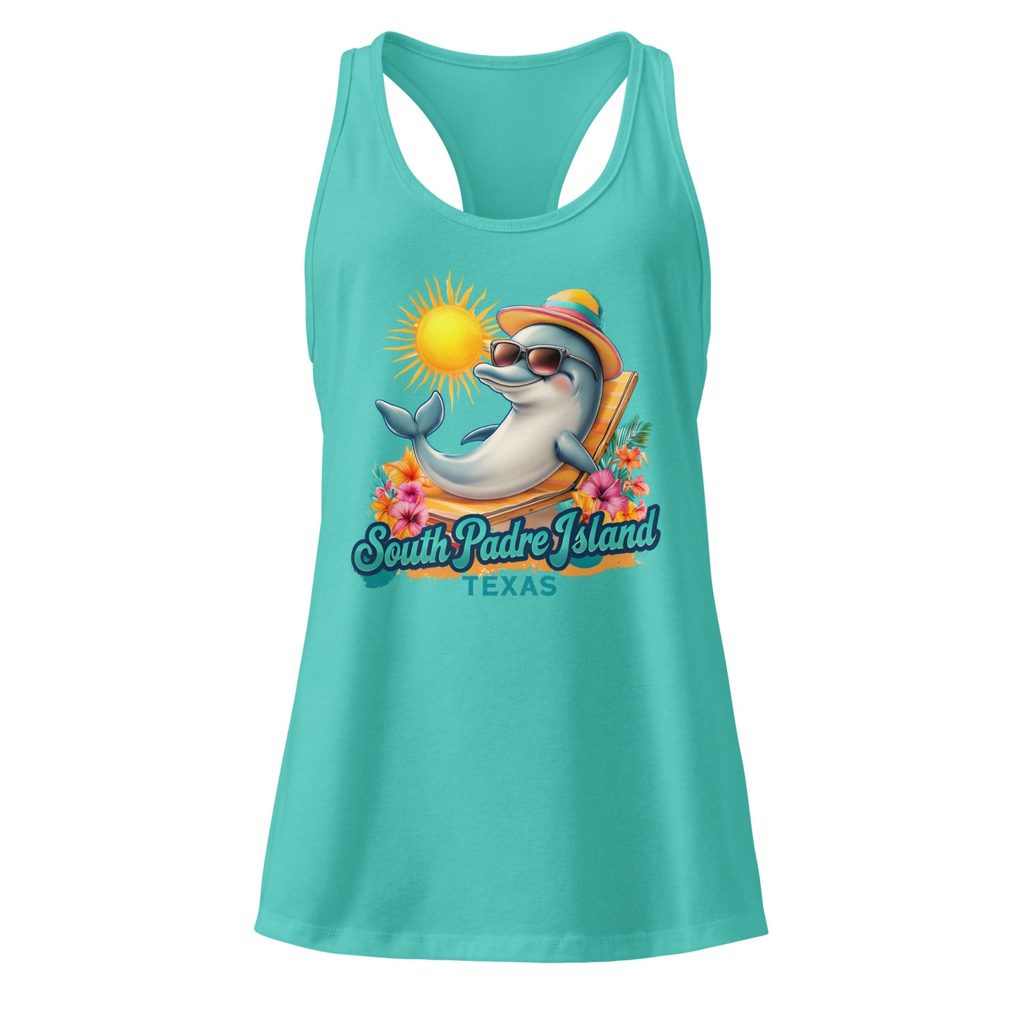 South Padre Island Dolphin Racerback Tank – Women’s Top